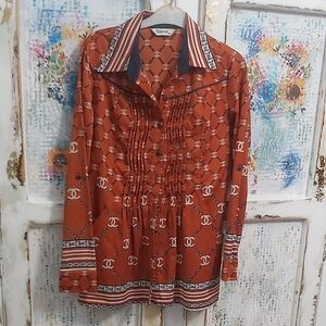 Aras Patterned Blouse WITH Designer Logo